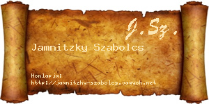 Jamnitzky Szabolcs névjegykártya
